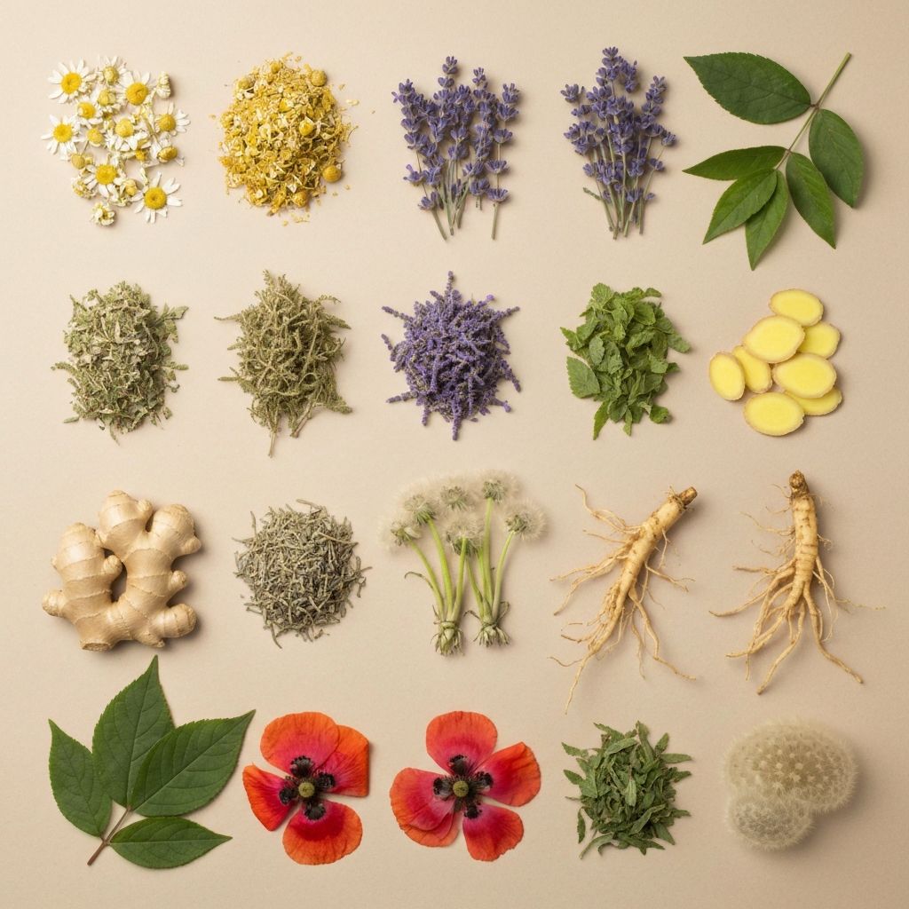 Collection of medicinal herbs and plants